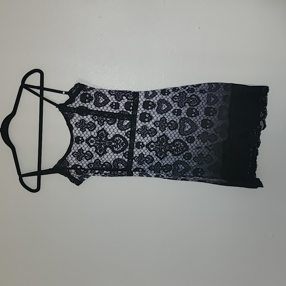 Hearts Crosses and Skulls mini dress
